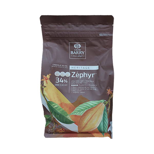 Cacao Barry - ZEPHYR - Ciocolată albă PREMIUM, cacao 34%
