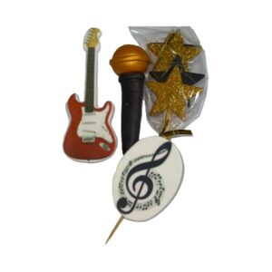 Decorațiuni din zahăr auriu - Set instrumente muzicale