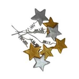 Decorațiuni din zahăr/Topper - Set steluțe aurii și argintii