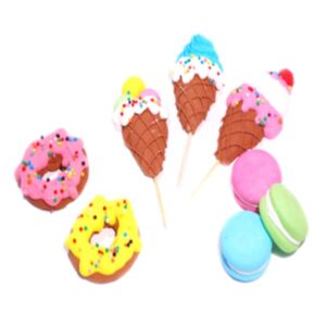 Set decorațiuni din zahăr - Înghețată/Macarons/Covrigi