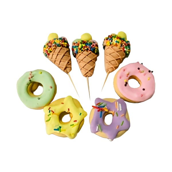 Decorațiuni din zahăr - Set înghețată și gogoși