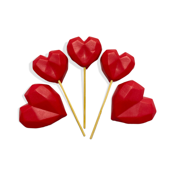 Decorațiuni din zahăr/topper - Set inimi roșii - Premium