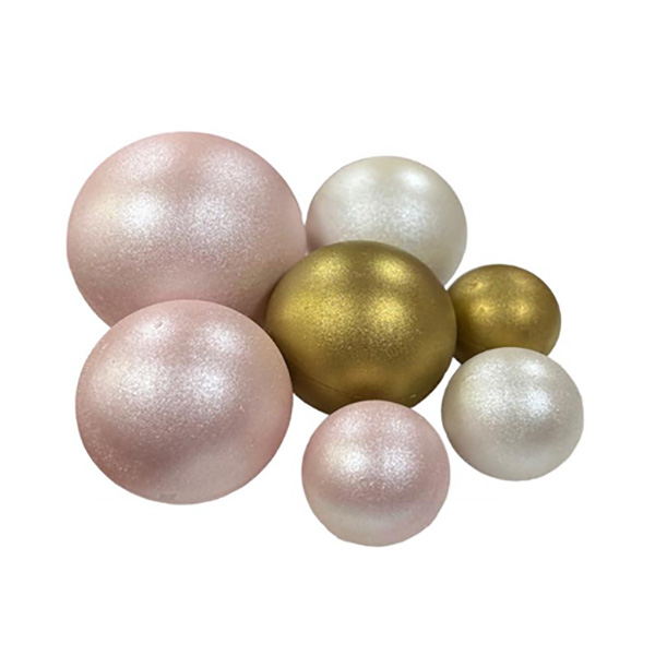 Set sfere de ciocolată - Roz + Alb + Auriu perlate