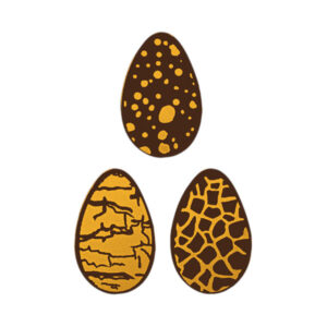 Decorațiuni din ciocolată - Ouă de Paște cu detalii aurii