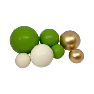 Set sfere de ciocolată verde + alb + auriu