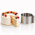 Inel reglabil-Feliator inox- reglabil pentru blat de tort 16-20cm, 6 fante - 1buc. - imagine 2