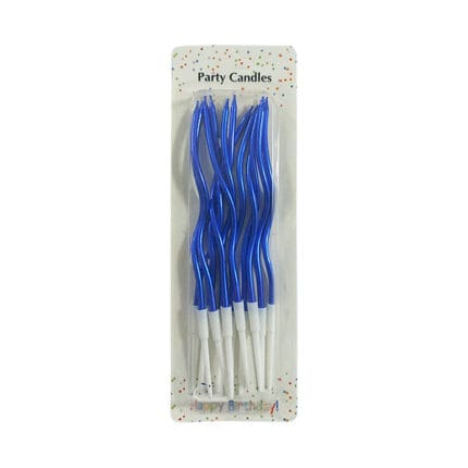 Set lumanari tort ondulate albastre 11cm - 12buc. #1586