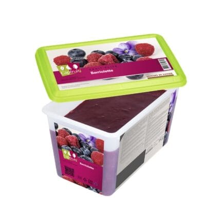CAPFRUIT - Piure congelat din zmeura si afine cu aroma de violete, indulcit - 1kg