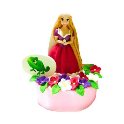Decor tort - Set "topper" - Printesa in rochie rosie Rapunzel - #2497