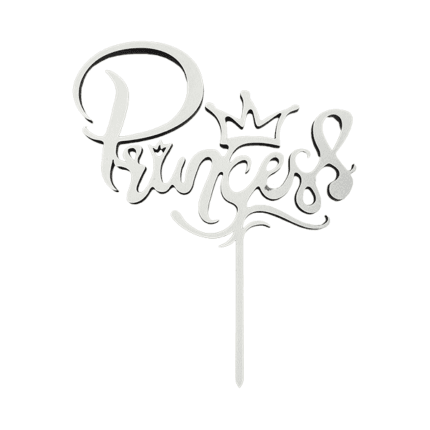Cake topper - Topper pentru tort "Princess" - Alb NR # - 1buc.