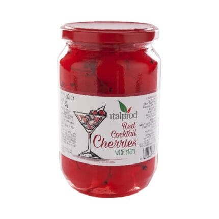 Cirese Rosii maraschino cu codita pentru cockteil - 800g