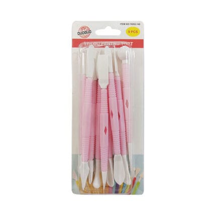Set modelaj pasta de zahar, plastic, roz - 9buc #19202-140