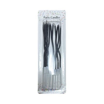 Set lumanari tort ondulate negre 11cm - 12buc.