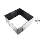 Rama reglabila inox prajituri patrata, h 15cm - 1buc.