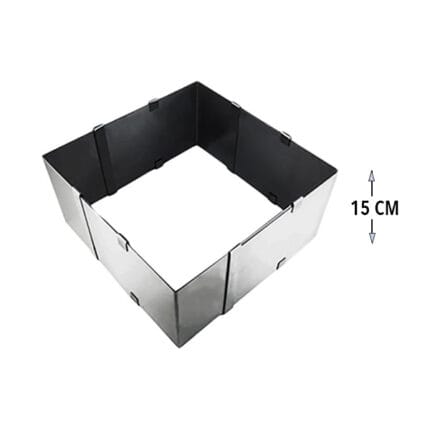 Rama reglabila inox prajituri patrata, h 15cm - 1buc.