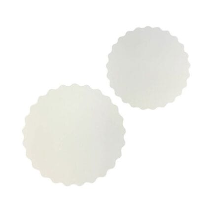 Platou tort rotund ondulat ALB Ø25cm MDF - 5buc.