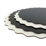 Platou tort rotund ondulat NEGRU Ø25cm h 3 mm MDF- 5buc. - imagine 2