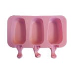 Forma din silicon pentru inghetata + 100 betisoare - 3 cavitati - #20006-30
