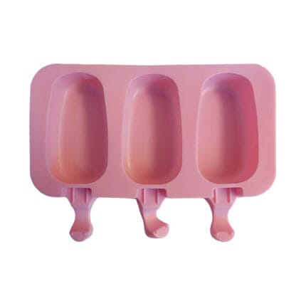 Forma din silicon pentru inghetata + 100 betisoare - 3 cavitati - #20006-30