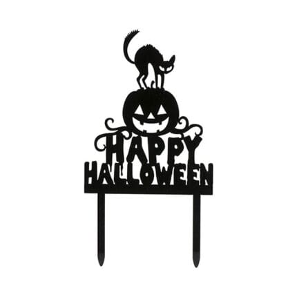 Cake topper - Topper "Happy Halloween" - NEGRU 2 - MDF #3482 - 1buc.