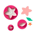 Decupatoare plastic cu ejector -0752- Narcisa, frunza, stea - 3buc. - imagine 2