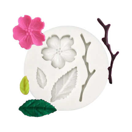 Forma de silicon, pentru fondant, pasta de zahar -0982- Floare de cires - 1buc.