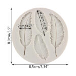 Forma de silicon, pentru fondant, pasta de zahar - Pene - 1buc.-9018 - imagine 3