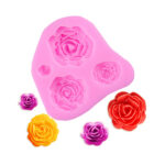 Forma de silicon, pentru fondant, pasta de zahar - Trandafiri #4095 - 1buc. - imagine 2