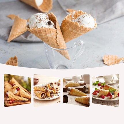 Forma conica pentru patiserie din inox pentru rulouri, cornete, cannoli, 14 x Ø4 x Ø2 cm - 1buc.