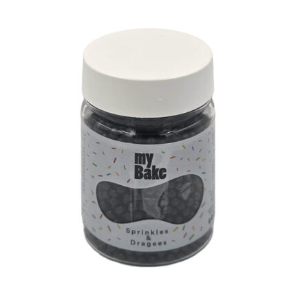 My Bake - Sprinkles - Perle decor - Nonpareils - ∅2 mm - Negru #6752 - 45g