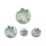 Decupatoare plastic cu ejector #0470 - Flori - 4buc.