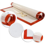 Covoras Antiaderent Silicon Alb cu Fibra de Sticla, 59.5 x 39.5 cm pentru eclere/macarons - 1buc - imagine 2