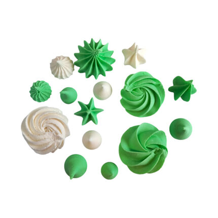 Bezele diferite forme, alb+verde #1499
