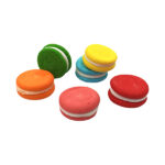 Decor tort in forma de macarons, curcubeu cu crema alba #1505 - 6buc.