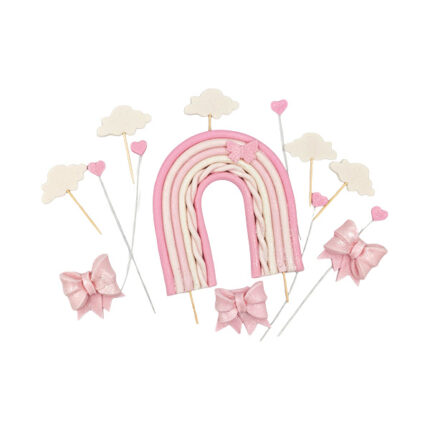 Topper/Decor tort - Curcubeu roz #0459 - buc.