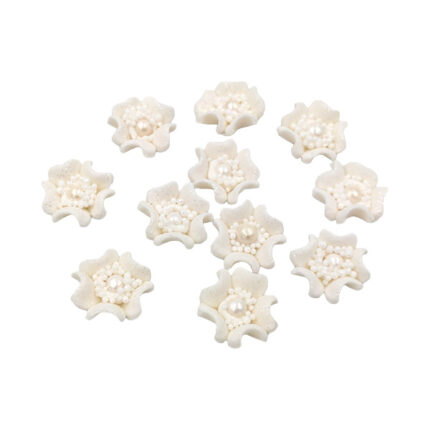 Decor tort - Set Flori Sakura, albe #1789 - 11buc.