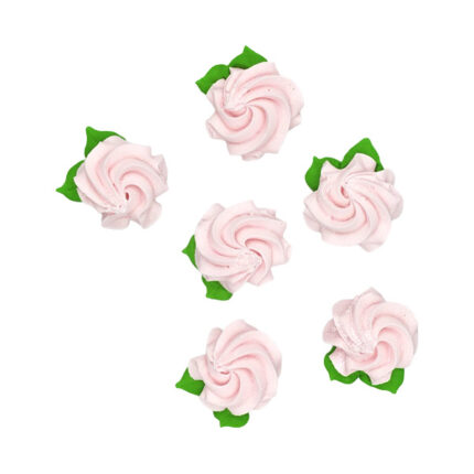 Decor tort - Set Flori festive bezea, roz #1741 - 6buc.