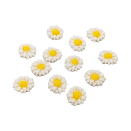 Decor tort - Set Flori de musetel mici, albe #1765