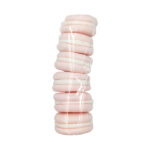 Decor tort in forma de macarons, roz cu crema alba #1505 - 6buc. - imagine 2