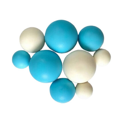 Set sfere comestibile - decoratiuni pentru deserturi - Albe / Bleu #1154 - 9buc.