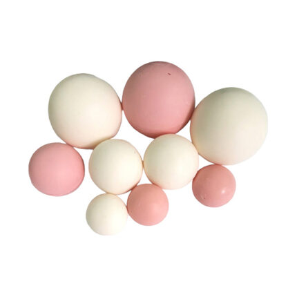 Set sfere comestibile - decoratiuni pentru deserturi - Albe / Roz #1161 - 9buc.