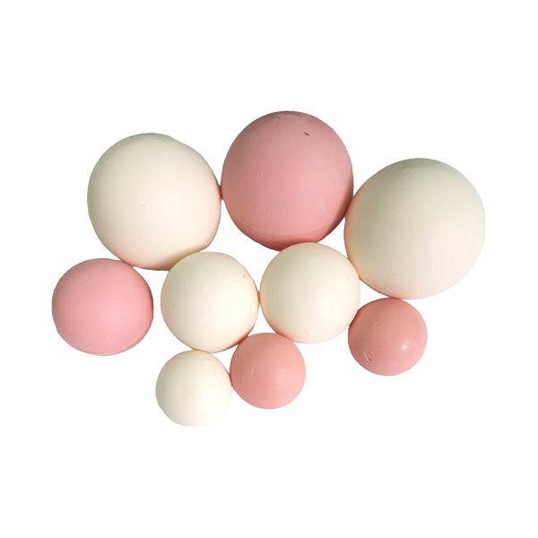 iryska-sfere-ciocolata-albe-roz Set sfere comestibile - decoratiuni pentru deserturi - Albe / Roz #1161 - 9buc. - imagine 1