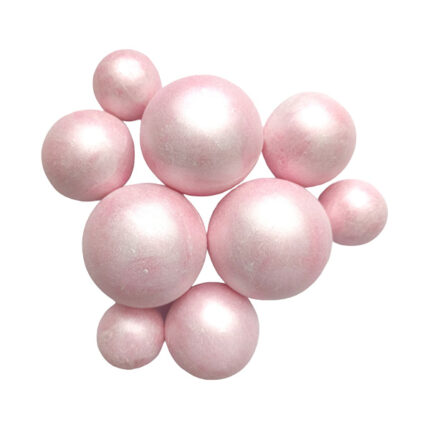 Set sfere comestibile - decoratiuni pentru deserturi - Roz perlat #1338 - 9buc.