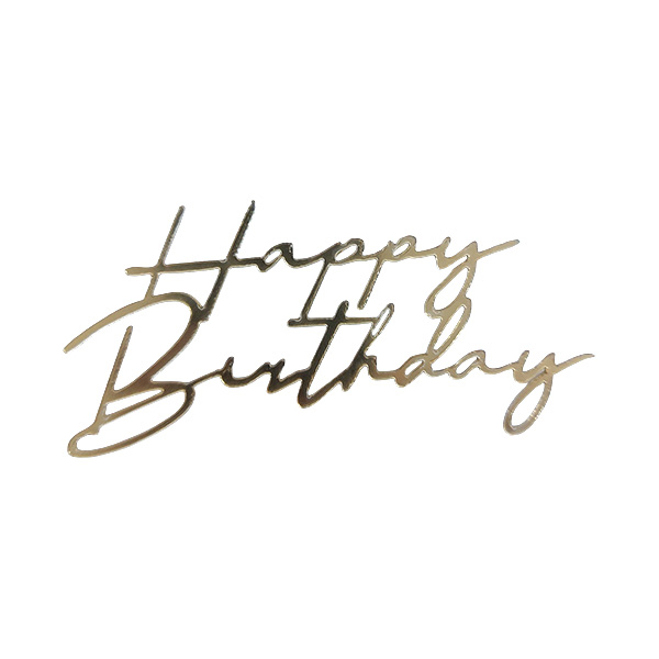 topper-acril-happy-birthday-nr1-30092026 Cake topper - Topper pentru tort "Happy Birthday" Nr.1 auriu - 1buc. - imagine 1