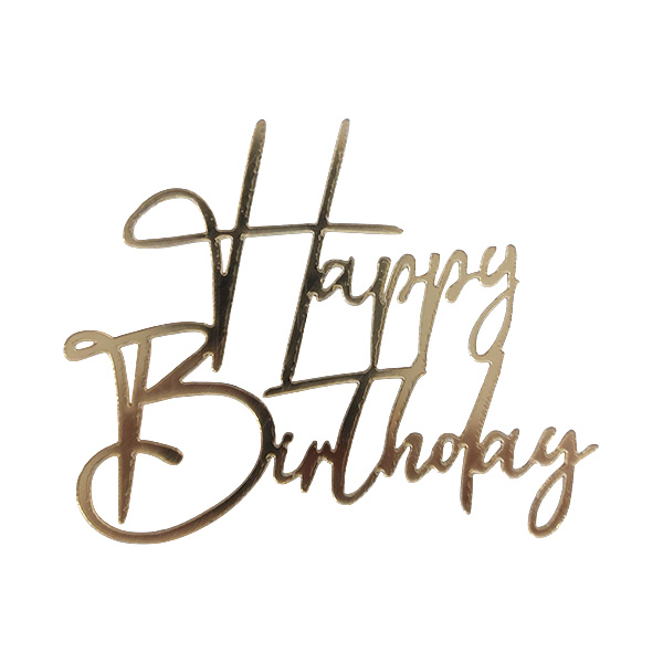 topper-acril-happy-birthday-nr2-30092026 Cake topper - Topper pentru tort "Happy Birthday" Nr.2 auriu - 1buc. - imagine 1