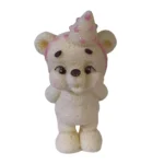 Urs Alb cu Roz Sufland in Lumanare-din pasta de zahar-8cm-1321 - imagine 2
