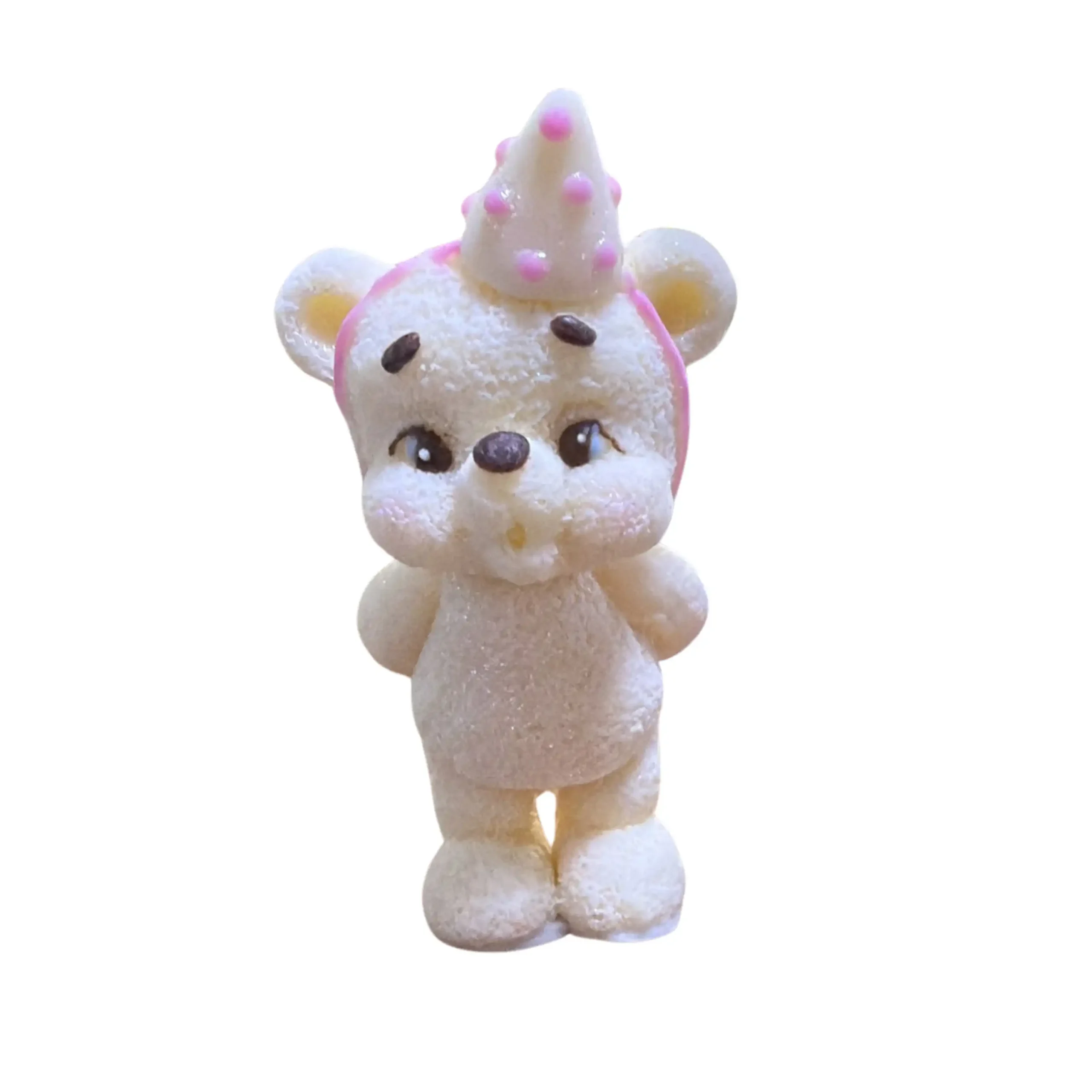 5 Urs Alb cu Roz Sufland in Lumanare-din pasta de zahar-8cm-1321 - imagine 1