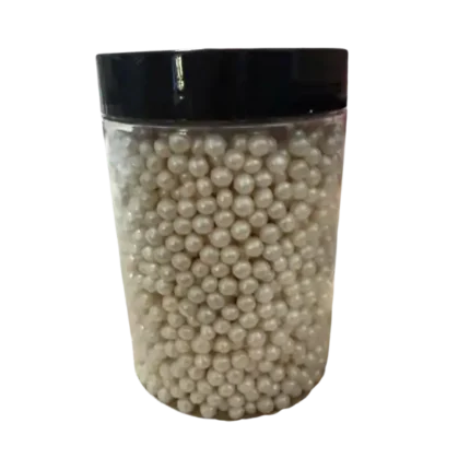 Perle decor de zahăr alb sidefat -4mm-200grame