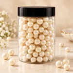 Perle alb sidefat de zahăr 8 mm-200grame - imagine 2
