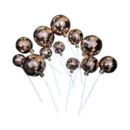 Set 12 sfere bronz pentru ornat torturi - Disco